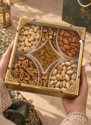 Royal 7-Section Dry Fruits & Nuts Gift Box | Custom Gifting