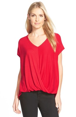 V-Neck Drape Front Top