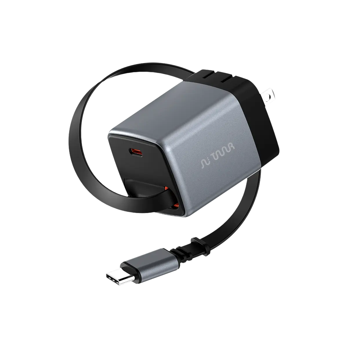 Taar OMI GaN Charger 45W with Retractable USB-C Cable