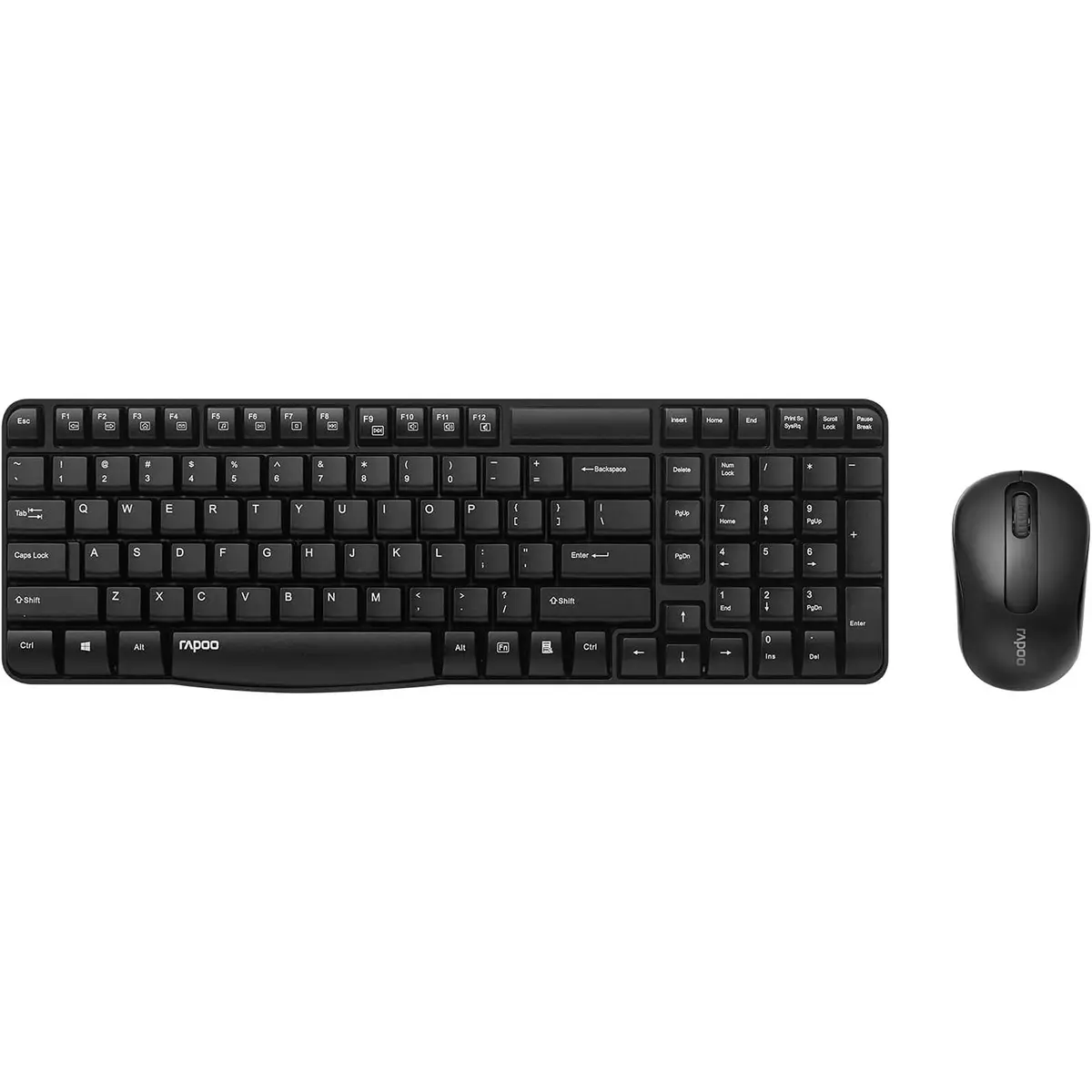 Rapoo X1800S Wireless Keyboard and Mouse Combo, 1000 DPI Mouse 2.4G Computer Keyboard for Windows, Laptop, Notebook, PC, Desktop, Computer (Black)