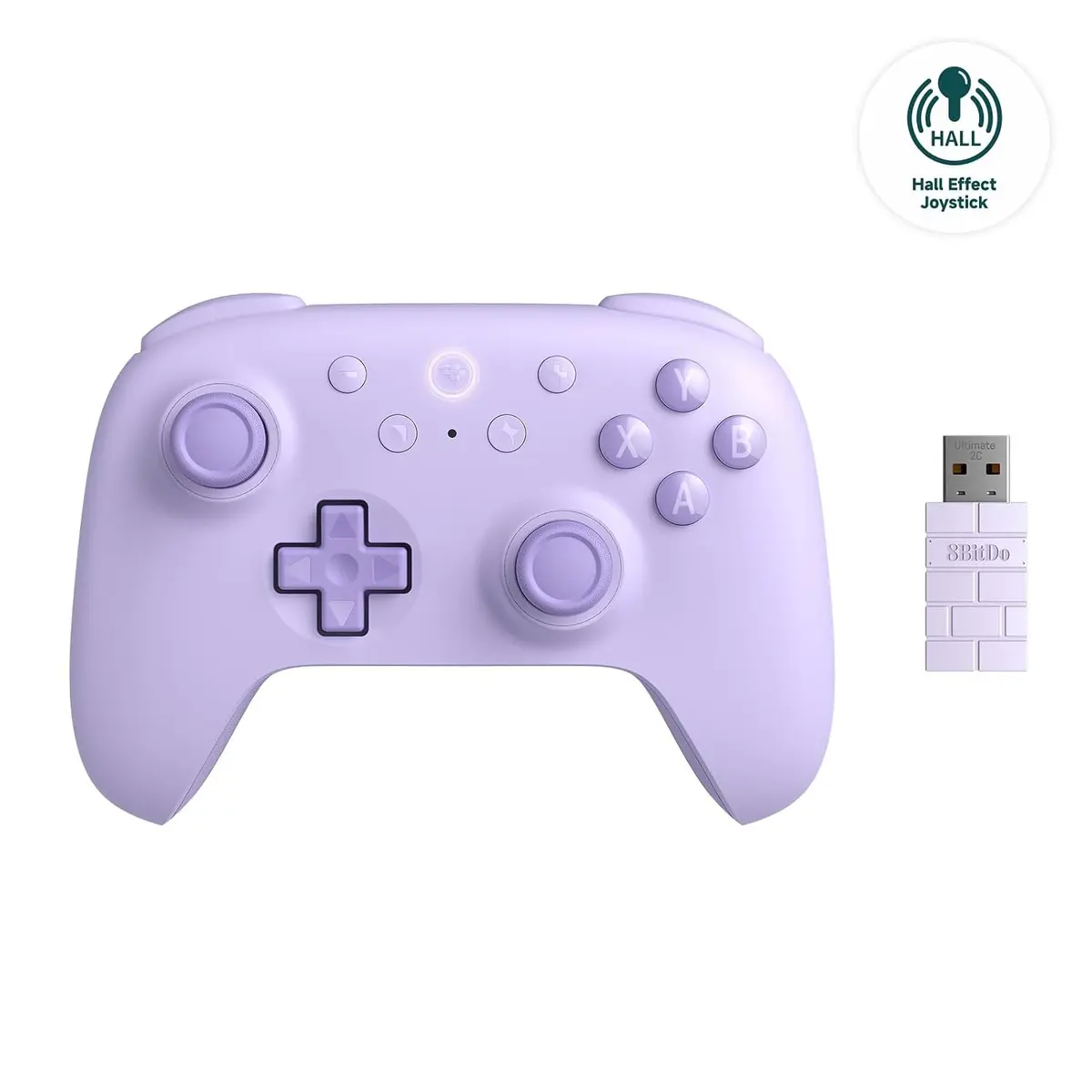 8BitDo Ultimate 2C Wireless Controller for Windows PC and Android, with 1000 Hz Polling Rate, Hall Effect Joysticks and Triggers, and Remappable L4/R4 Bumpers (Purple)