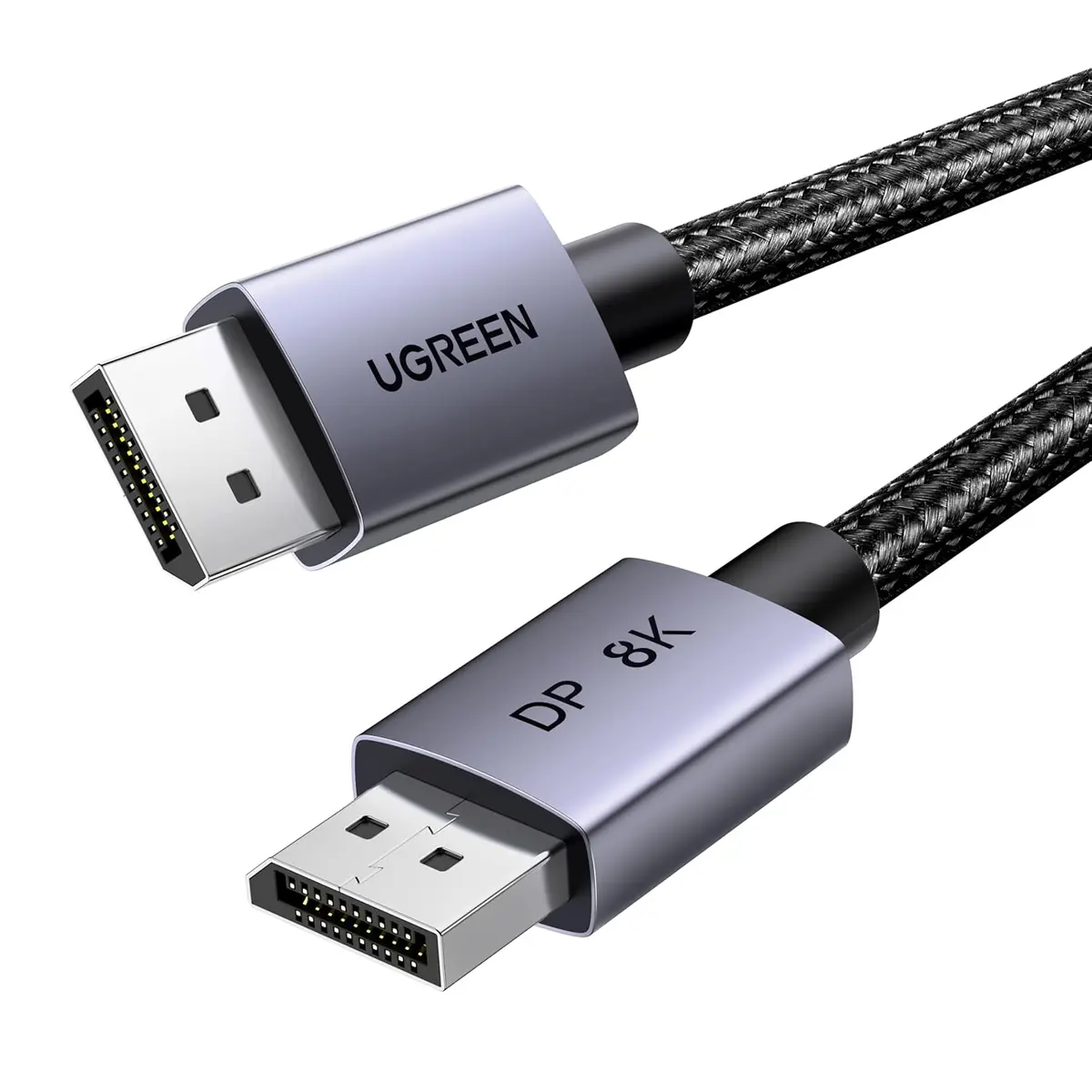 Ugreen DisplayPort Cable 8K@60Hz 16.4FT [VESA Certified] Braided DP 1.4 Display Lead Support 4K@240Hz, 2K@240Hz 32.4Gbps, HDCP 2.2, HDR, FreeSync&G-Sync, 3D Compatible with Gaming Monitor PC HDTV (5M)
