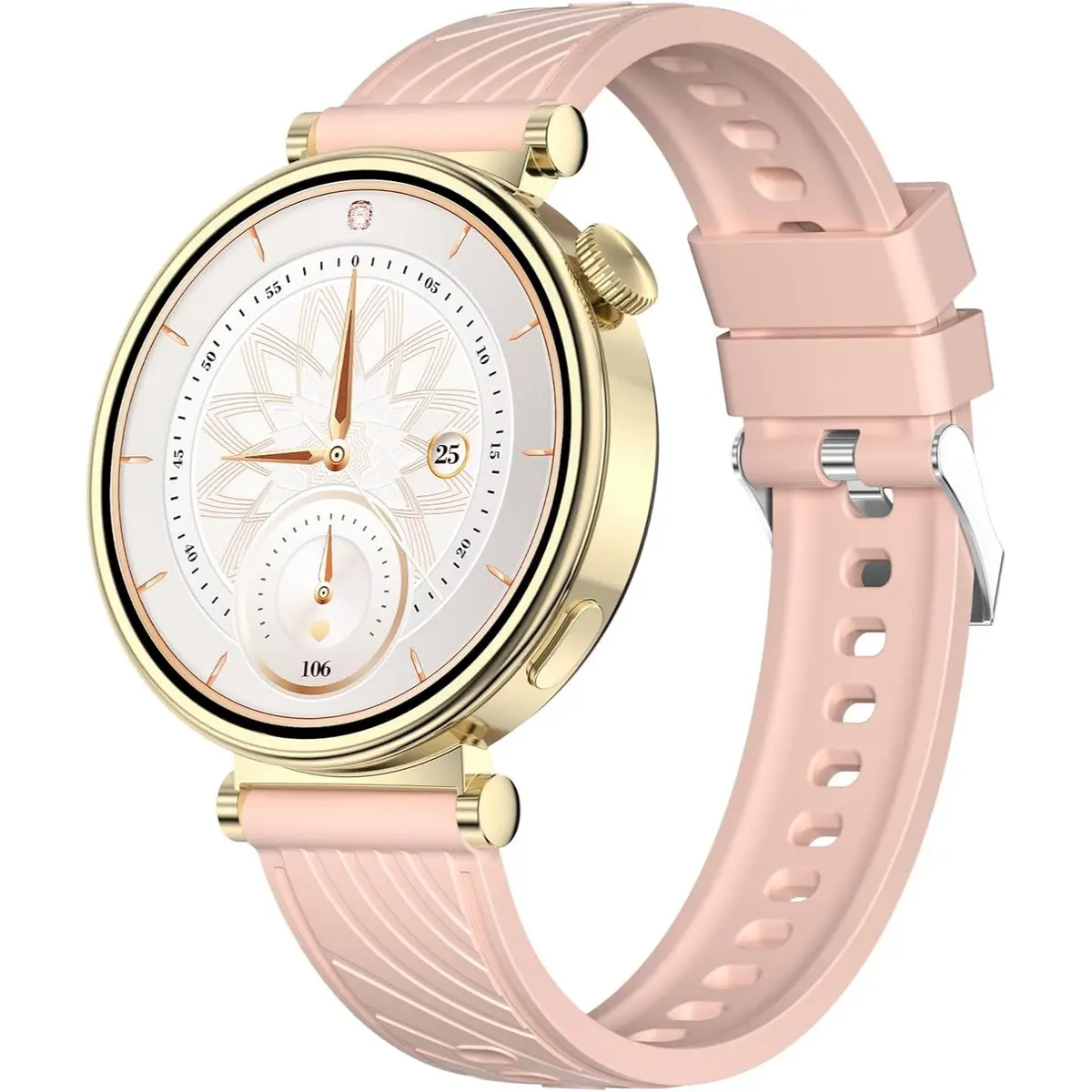 Aurafit Ella 2 AM23 Smartwatch for Women IP67 Waterproof Fitness Tracker Smart Watches 1.32HD AMOLED Screen Answer/Make Calls AI Voice, Heart Rate & Sleep Monitor, for Android & iOS (Champagne)