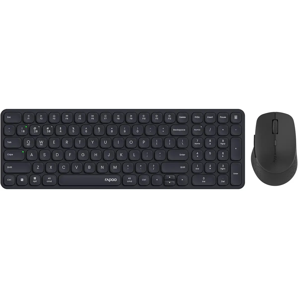 Rapoo 9360M Wireless Keyboard and Mouse Combo, Blade-Series E9310M 99-Key Ultra-Thin Keyboard and M300G Silent Mouse, Support 4 Devices, Quiet, Compact, Battery Powered, for Windows/Mac/Linux/Chrome (Black)