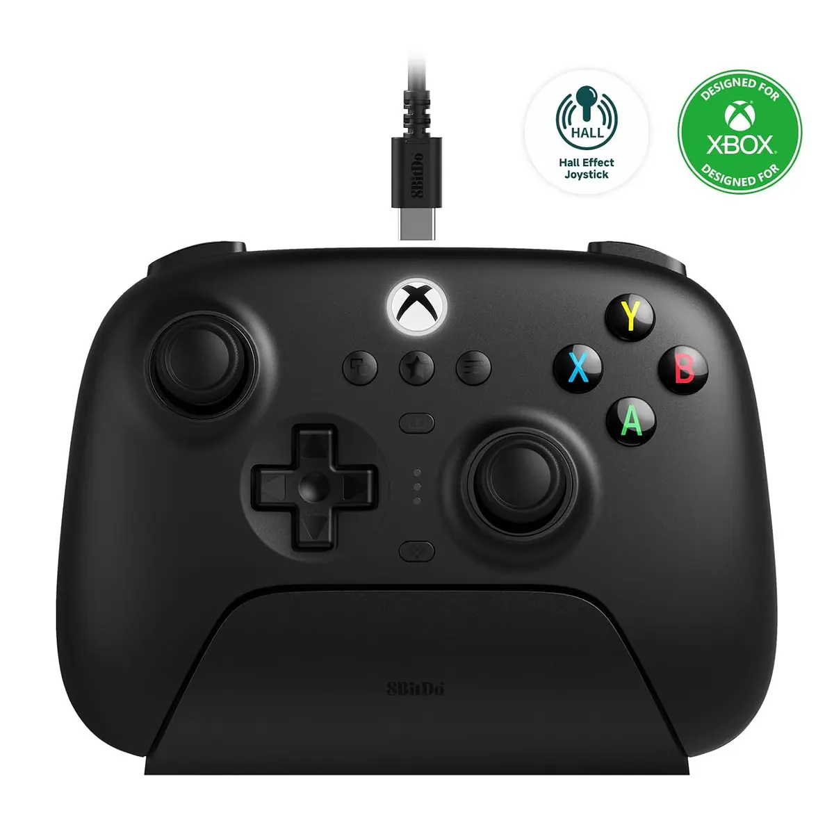 8BitDo Ultimate 3-Mode Wireless Controller, Hall Effect Joysticks, Pro Back Buttons, Wired Only for Xbox Series X|S & Xbox One, Compatibility with Apple, Windows & Android, Officially Licensed (Black)