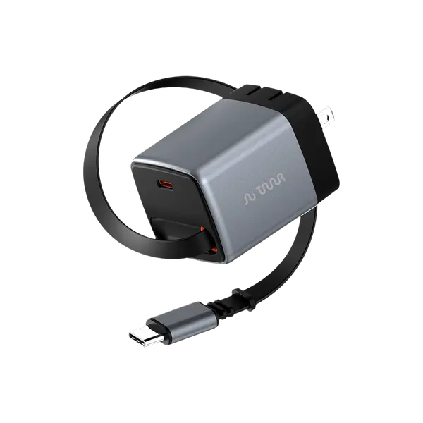 Taar OMI GaN Charger 45W with Retractable USB-C Cable