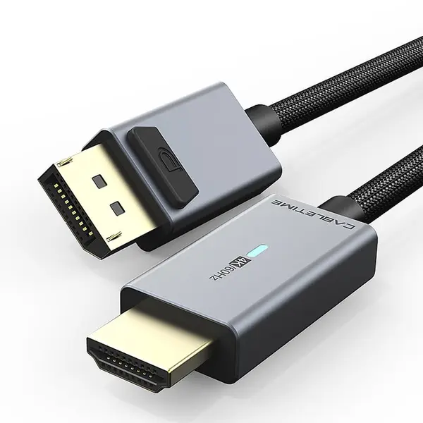 Cabletime CD30K DisplayPort to HDMI 4K@60Hz Braided Cable – 1.8M