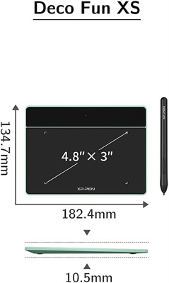 XP-Pen Deco Fun XS Good Starter Digital Drawing Tablet - Black