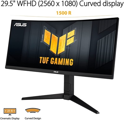 Asus Tuf Gaming VG30VQL1A - 200Hz 1080p WFHD VA 30" Curved Monitor