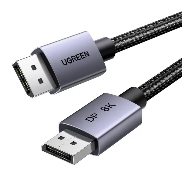 Ugreen DisplayPort Cable 8K@60Hz 16.4FT [VESA Certified] Braided DP 1.4 Display Lead Support 4K@240Hz, 2K@240Hz 32.4Gbps, HDCP 2.2, HDR, FreeSync&G-Sync, 3D Compatible with Gaming Monitor PC HDTV (5M)