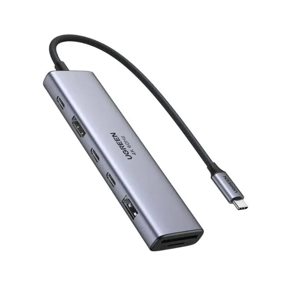 Ugreen 7 in 1 USB-C Hub 4K HDMI Multiport Adapter with 100W PD, 2 USB- C 3.0, USB 3.2 and SD/TF Card Reader 104 mb/s