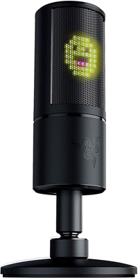 Razer Seiren Emote Streaming Microphone: 8-bit Emoticon LED Display, Stream Reactive Emoticons, Hypercardioid Condenser Mic, Built-in Shock Mount, Height & Angle Adjustable Stand, Classic Black