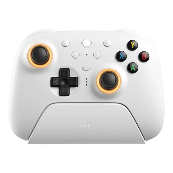 8BitDo Ultimate 2 Wireless Controller for Windows PC, Apple, Steam & Android, TMR Joysticks, Hall/Tactile Triggers, Motion Control, RGB Fire Ring, 1000Hz Polling Rate - White