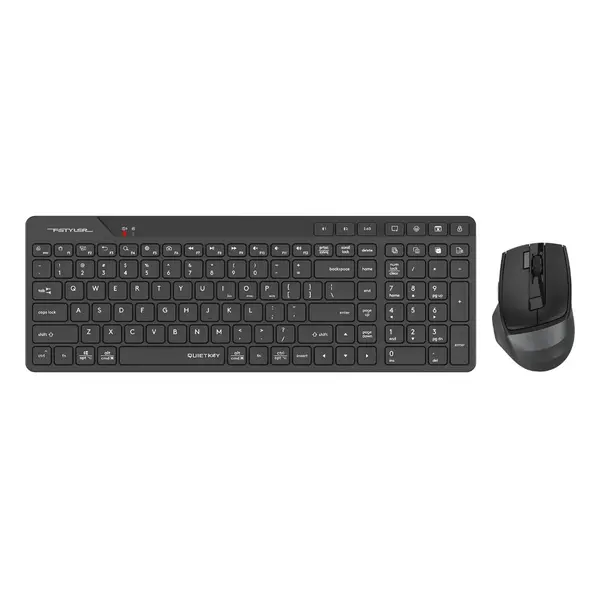 A4Tech Fstyler FB2800C Air2 Bluetooth + 2.4G Wireless Rechargeable Keyboard & Mouse Combo - Black, US Layout