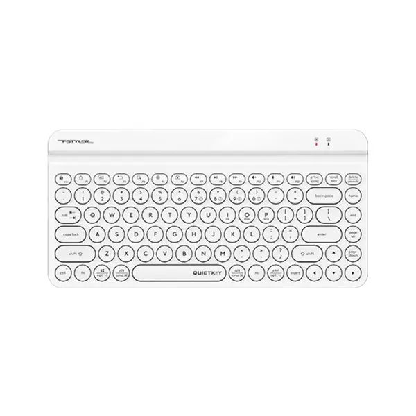 A4Tech Fstyler FBK30 Bluetooth & 2.4G Wireless Quiet Key Keyboard - White, US Layout