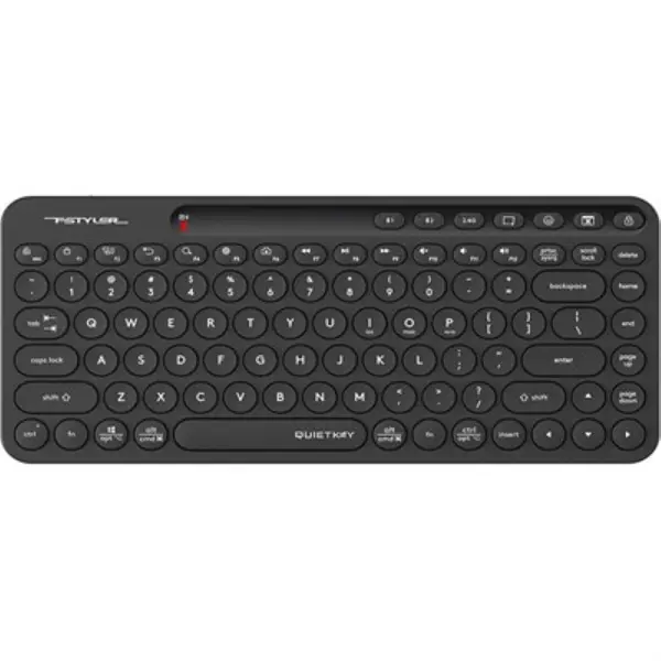 A4Tech Fstyler FBK36C AS Bluetooth & 2.4G Wireless Rechargeable Compact Keyboard - Black, US Layout