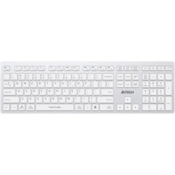 A4Tech Fstyler FBX50C Bluetooth & 2.4G Wireless Full-Size Scissor Switch Keyboard - White, US Layout