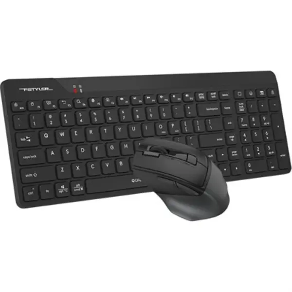 A4Tech Fstyler FG2400 Air2 2.4G Wireless Power-Saving QuietKey Keyboard & Mouse Combo - Black, US Layout