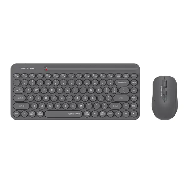 A4Tech Fstyler FG3200 Air2 2.4G Wireless QuietKey Compact Keyboard & Mouse Combo - Grey, US Layout