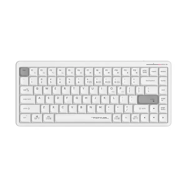 A4Tech Fstyler FBX53C Bluetooth & 2.4GHz Wireless Scissor Switch Keyboard - White, US Layout