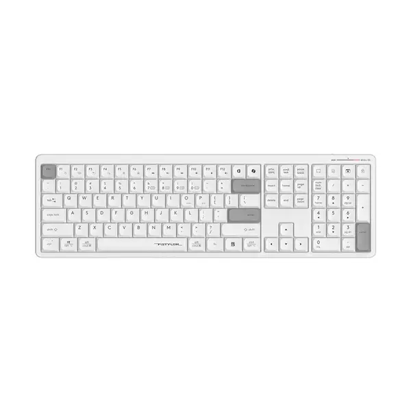 A4Tech Fstyler FBX55C Bluetooth & 2.4GHz Wireless Scissor Switch Keyboard - White, US Layout