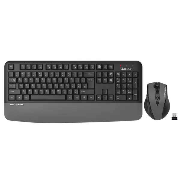 A4Tech Fstyler FG2500S Plus 2.4G Multimedia Wireless Keyboard Mouse Combo Set (FGK20+FG55S Plus Silent Click) - Grey