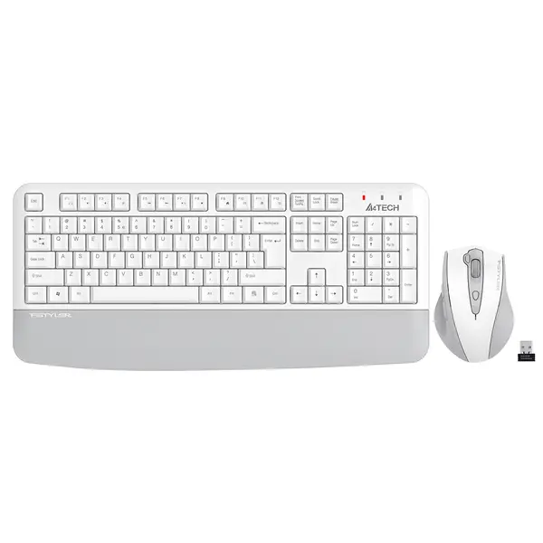 A4Tech Fstyler FG2500S Plus 2.4G Multimedia Wireless Keyboard Mouse Combo Set (FGK20+FG55S Plus Silent Click) - White