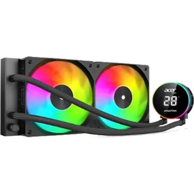 Acer AC240YN ARGB 240mm AIO Liquid CPU Cooler, Temperature Display, Black