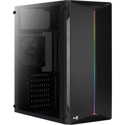 AeroCool Split Acrylic Edition RGB Mid-Tower ATX Gaming PC Case, Front LED Lighting, 1x Black Fan