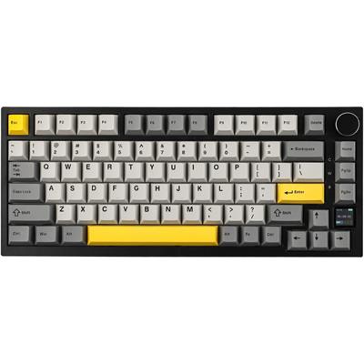  Ajazz AK820 Pro 75% Mechanical Keyboard, Gasket-Mounted Gaming Keyboard with TFT Smart Display & Knob, Bluetooth 5.1/2.4G Wireless/Type-C Wired Custom Keyboard (Grey)