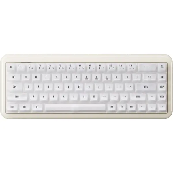 Akko YU01 Mechanical Keyboard Hot Swappable Gaming Keyboard with Transparent Keycaps RGB Backlit 2.4G Wireless/Bluetooth/Wired 68-Key Keyboard for Mac & Win (White Jade, V3 Piano Pro Switch)