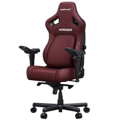 Anda Seat Kaiser 4 XL X-Large Gaming Chair, ArteDiPelle Synthetic Leather Surface Material, 65mm PU-Coated Casters, Class-4 Gas Piston, High-Density Cold-Cure Foam, 5D Armrest, Classic Maroon