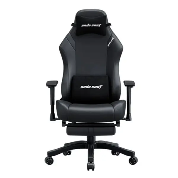 Anda Seat Luna Pro Large Gaming Chair with Footrest - Ergonomic Reclining Video Game Chairs, PVC Leather Computer Home Office Chair, Heavy Duty Neck & Back Lumbar Support, Folding Recliner Seat for Adults - Black