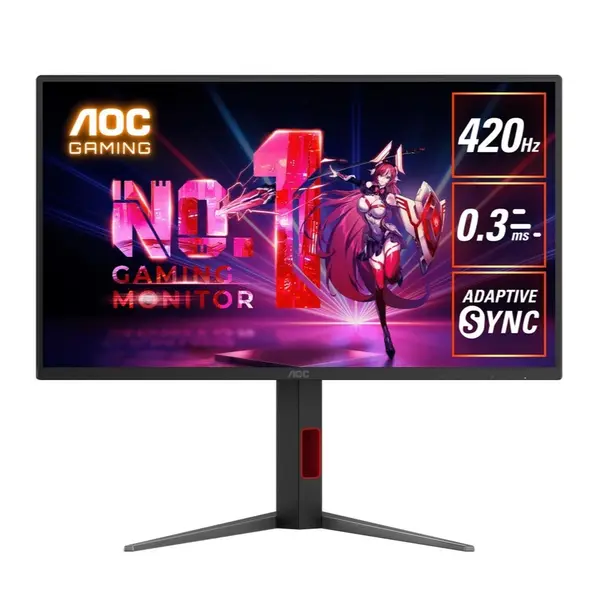 AOC 25G4K 25-inch 1920 x 1080 (FHD) Gaming Monitor, 420Hz, IPS Panel, Adaptive-Sync, HDMI, DisplayPort, VESA Mountable, Tilt, 0.3ms, Black