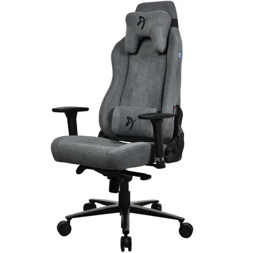 Arozzi Vernazza Soft Fabric Durable Upholstery Ergonomic Office and Gaming Chair with High-Level Features Like 3D Armrests and a Pro Mechanism Along with Soft Neck & Lumbar Support Pillows - Ash Grey