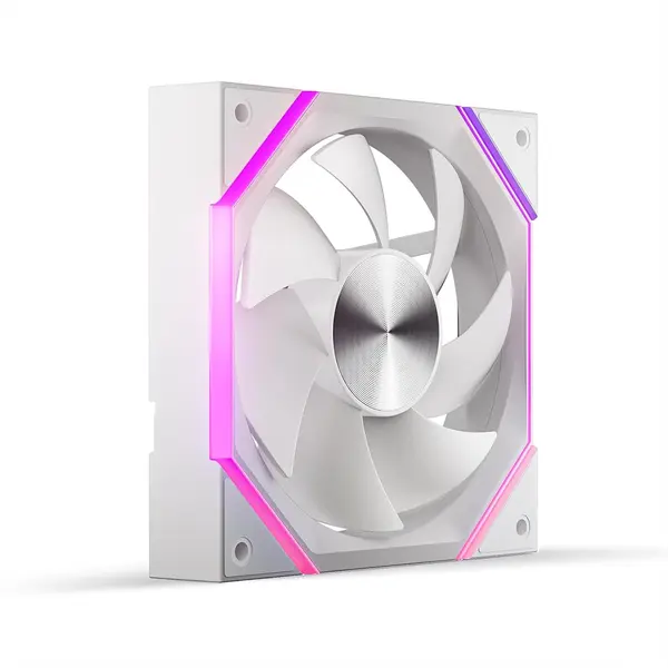 Asiahorse Nyota 120mm Case Fan with Efficient Cooling, ARGB Fan Lighting, 800-2000RPM Speed Control, and Whisper-Quiet Operation Under 29 dB, Unique Design for PC (1-Pack Forward Blade, White)