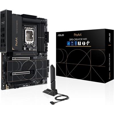Asus ProArt Z890-Creator Wifi Z890 LGA 1851 ATX Motherboard, Intel Core Ultra Processor Series 2 Ready, 16+2+1+2 Stages, PCIe 5.0, DDR5, Thunderbolt 5 Type-C, 10+2.5 Gb LAN, WiFi 7, 5x M.2, AI OC