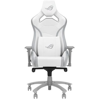 Asus Rog Chariot X Core White Gaming Chair Memory Foam Lumbar Support, 4D Adjustable Armrest, Reclining Backrest, Breathable Leatherette Material, Durable PU Casters