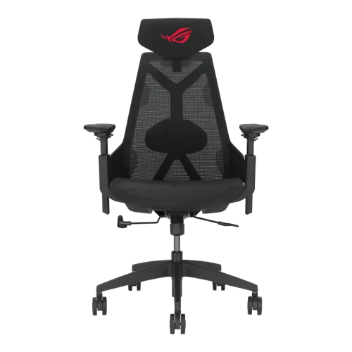Asus Rog Destrier Core Ergo Gaming Chair, Futuristic Cyborg Aesthetic, Versatile Seat Adjustments, Mobile Arm Support Mode, Breathable Mesh and Comfortable PU Foam, Black