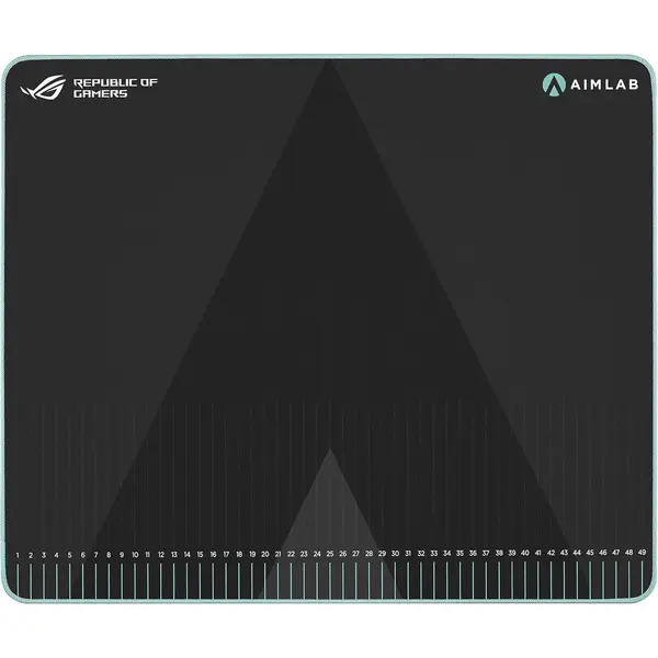 Asus Rog Hone Ace Aim Lab Edition Gaming Mouse Pad – 19.9" x 16.5", Hybrid Cloth Surface, Aim Lab Training Markings, Water/Oil/Dust-Resistant, Extra-Soft Non-Slip Rubber Base - Black