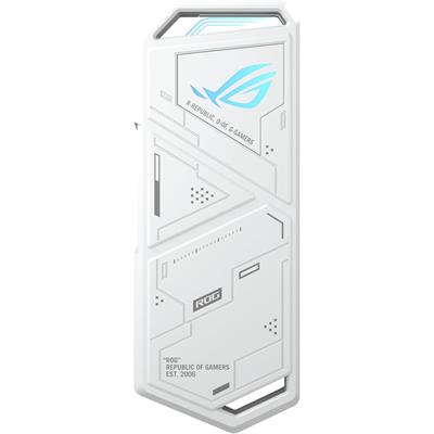 Asus Rog Strix Arion White M.2 NVMe SSD Enclosure - USB3.2 Gen 2x1 Type-C (10Gbps), Dual USB-C to C & USB-C to A, Screwdriver-Free, Thermal Pads Included, Fits PCIe 2280/2260/2242/2230 M Key/B+M Key