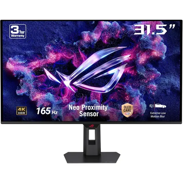 Asus Rog Strix XG32UCDS Gaming Monitor 31.5 Inch 4K UHD QD-OLED (3840 x 2160), 165 Hz, 0.03 ms (GTG) Response Time, Neo Proximity Sensor, G-SYNC, DisplayWidget Center, Black