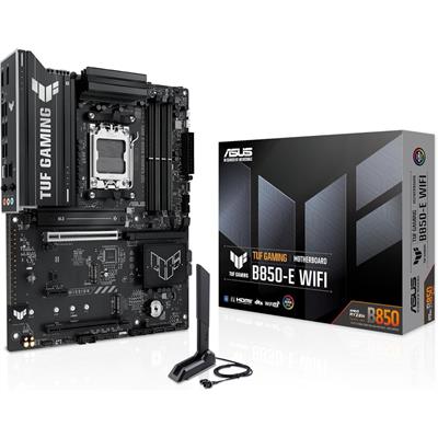 Asus Tuf Gaming B850-E Wifi AMD AM5 B850 ATX Motherboard, DDR5, PCIe 5.0 Ready, M.2 Slots x3, Wi-Fi 6E, 2.5Gb Ethernet, DisplayPort, HDMI,USB 20Gbps Type-C, USB 10Gbps Type-C, BIOS FlashBack, AuraSync