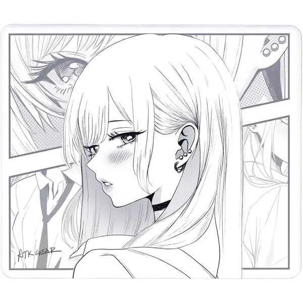 ATK Anime Soft Gaming Mouse Pad 490 x 420 mm - Non-Slip PU Base, Proprietary Textured Fabric Surface, Ultra-Narrow Recessed Stitched Edges, Balanced Speed and Control (Reverie)
