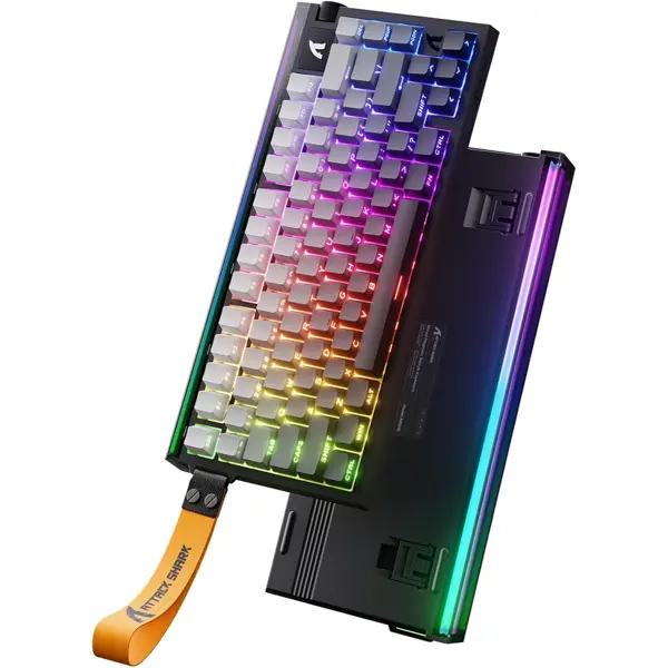 Attack Shark R85 HE Rapid Trigger Keyboard Magnetic Switch with Custom Lightbox, 75% Wired Mechanical Keyboard, 8KHz Polling Rate, 0.005mm RT Accuracy, Support RT/Snap Tap/DKS/MT/TGL (Monlit Night)
