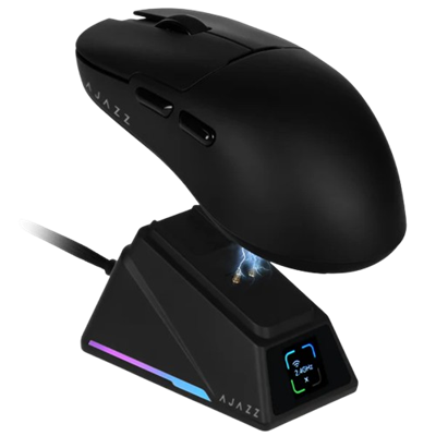 Attack Shark x Ajazz AJ159 Apex Wireless 8K Gaming Mouse with Display Charging Dock - Black