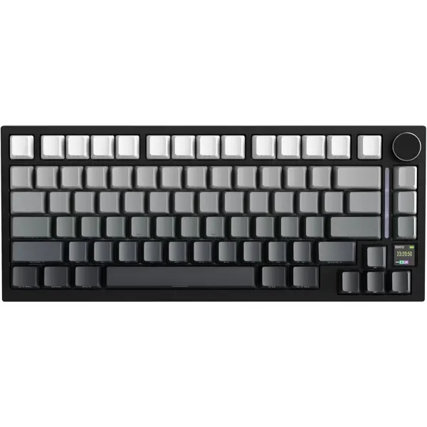 Attack Shark X820Ultra Wireless Mechanical Keyboard with TFT Smart Display & Knob, 75% Hot Swappable Gaming Keyboard, BT/2.4G/Wired, RGB South Facing LED, PBT Keycaps (Black Gradient)