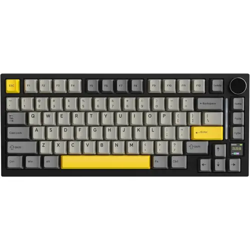 Attack Shark X820Ultra Wireless Mechanical Keyboard with TFT Smart Display & Knob, 75% Hot Swappable Gaming Keyboard, BT/2.4G/Wired, RGB South Facing LED, PBT Keycaps (Black)