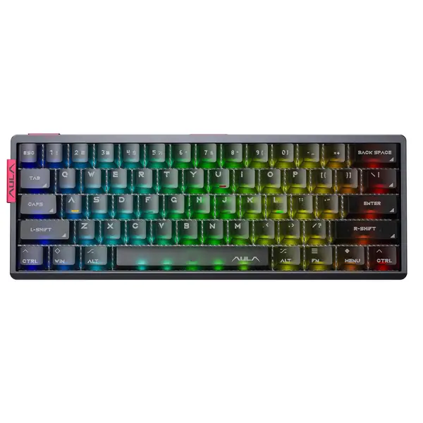 Aula AG60 Pro 60% Wired Aluminum Dual-Engine Gaming Keyboard with Hall Effect Magnetic Switch - Black Frosted Translucent