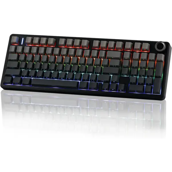 Aula F99 PRO Wireless Gaming Keyboard with 8000mAh Battery, Hot Swappable Creamy Keyboard, 2.4GHz/Type-C/BT5.0, NKRO, RGB Backlit for Win/Mac/Gaming (Black Gradient)